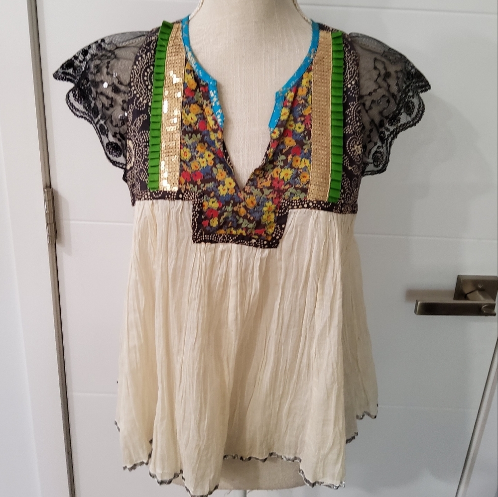 Free People Boho Peasant Top Size XS